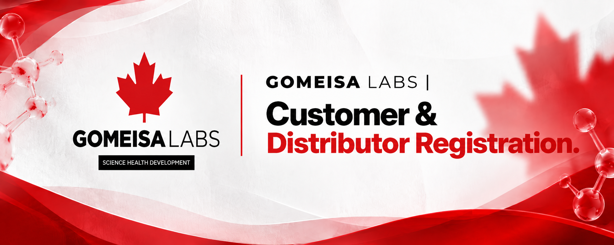 Gomeisa Labs customer and distributor registration banner